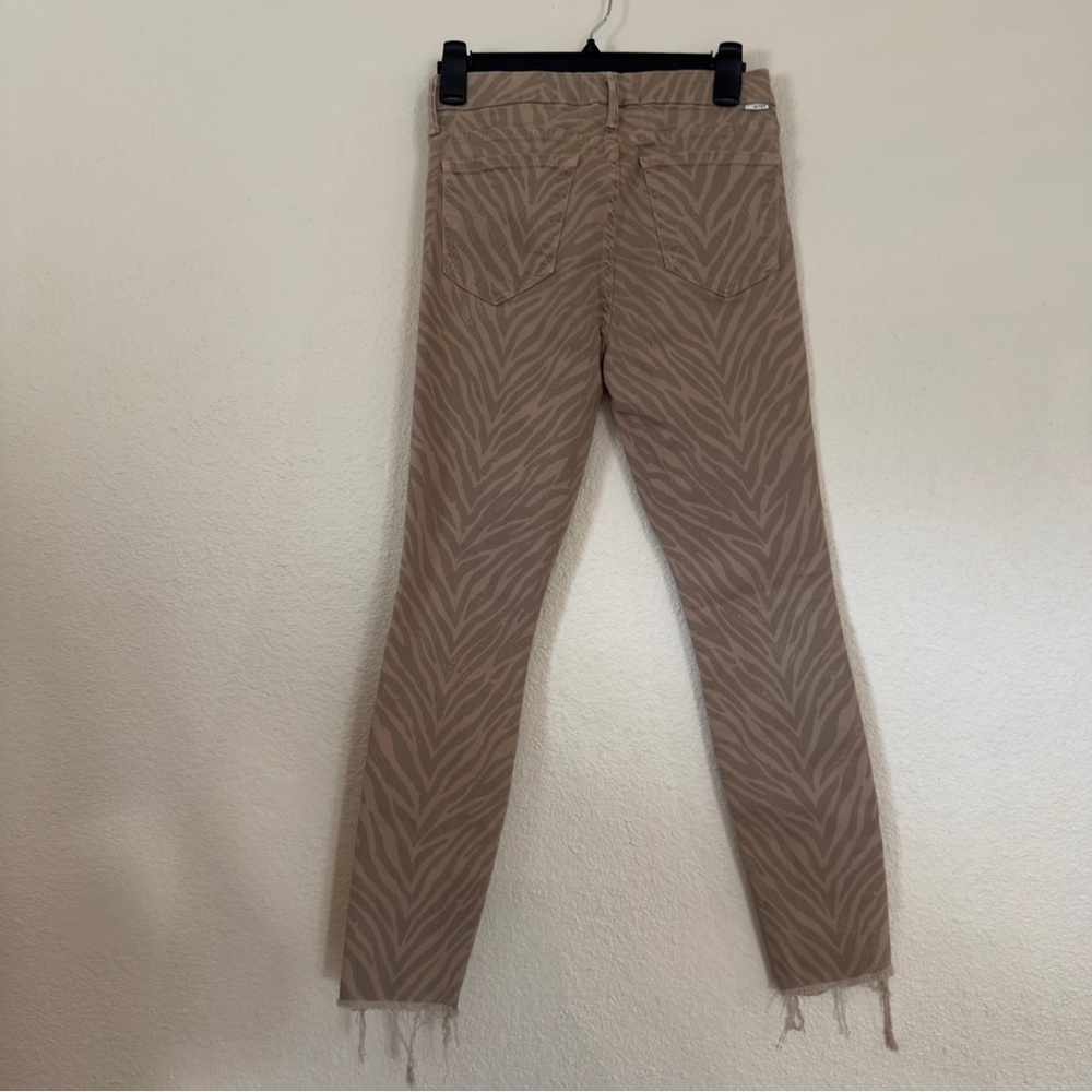 Mother Jeans Size 27 The Looker Ankle Fray in Sweet Stripes Khaki Dangerous Game - Picture 9 of 13